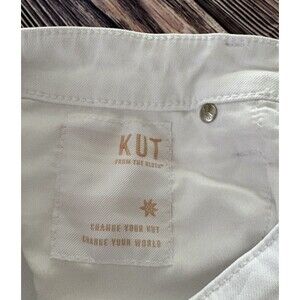 KUT from the Kloth White Bootcut Jeans Stretch Y2K Summer Denim Sz 8